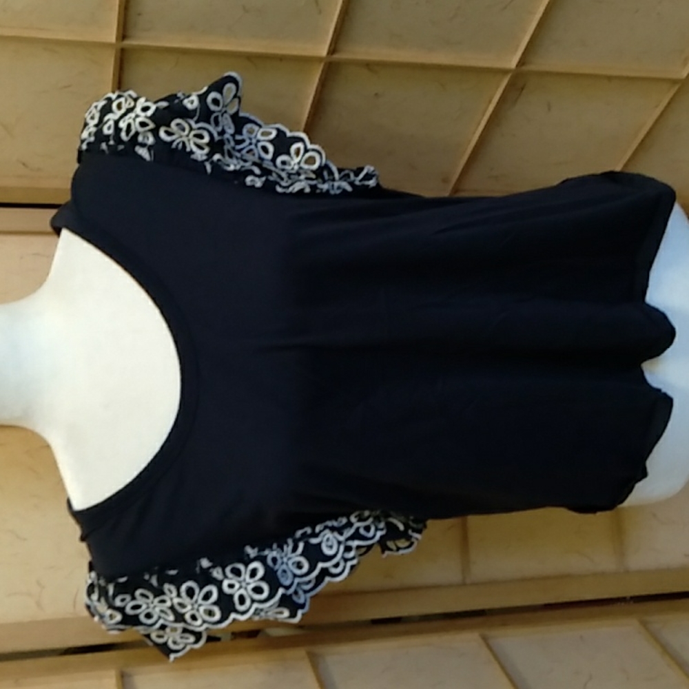 Express dark blue ruffled blouse size L